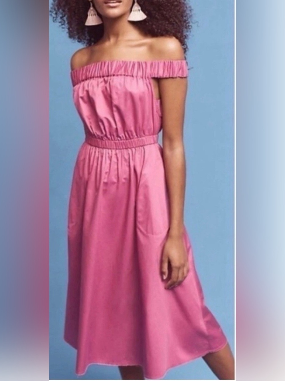 Maeve Anthropologie Mona Off The Shoulder Gathered Dress